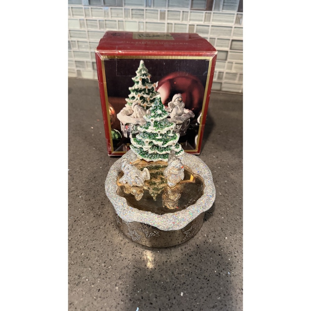 Lenox Musical Skating Snowmen Silverplated Christmas Holiday Decor Small W Box